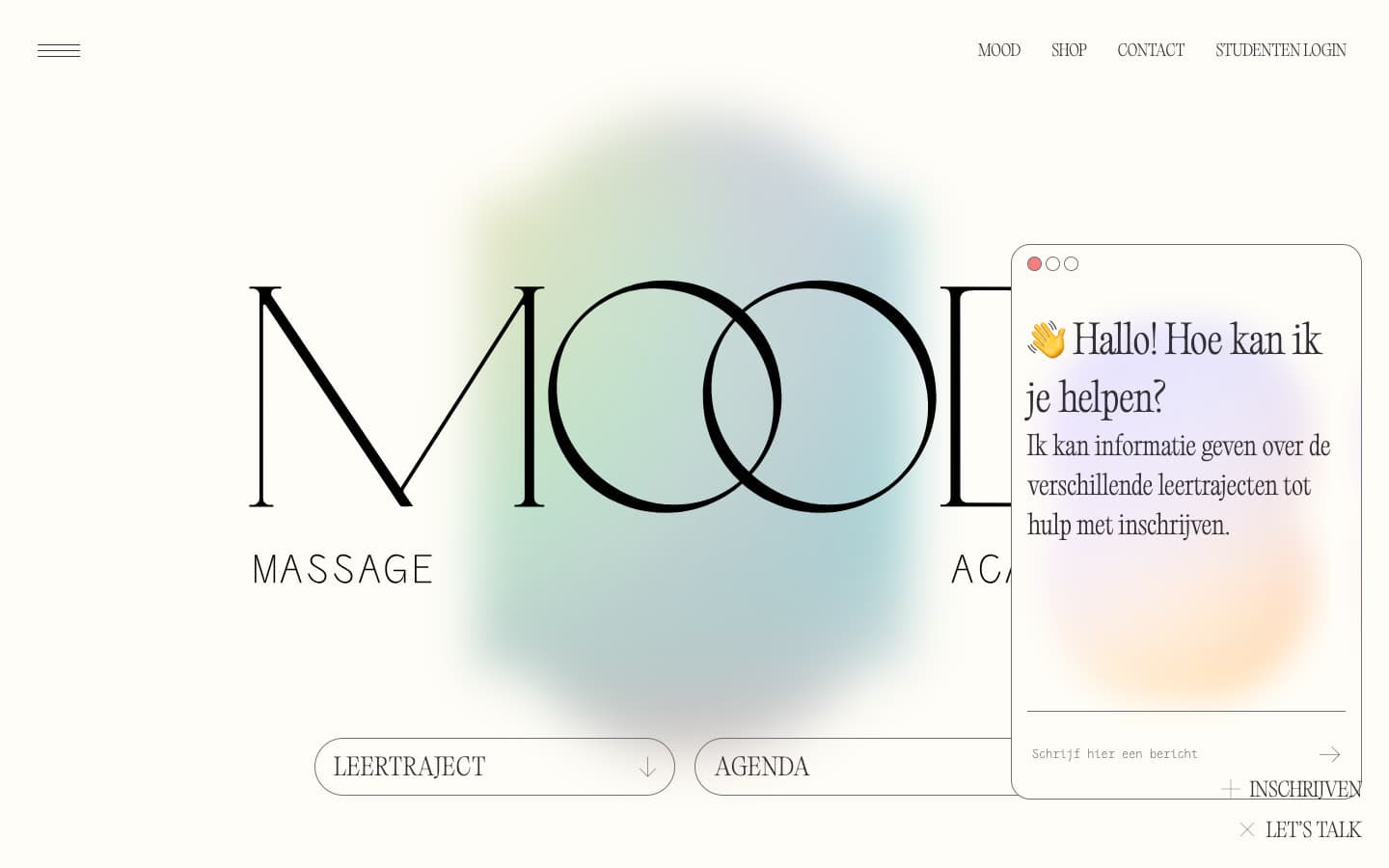 MoodMassage — AI-chatbot over opleidingen (inmiddels offline)
